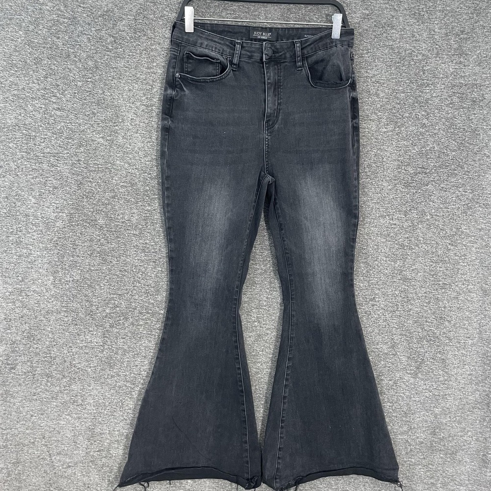 Judy Blue Jeans 11/30 Charcoal High Rise Super Flare Stretch Denim Bell Bottom